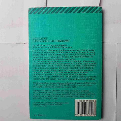 VOLTAIRE - CANDIDO O L'OTTIMISMO 1995 FELTRINELLI Galasso Gargantini