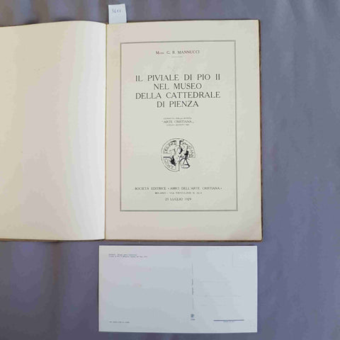 IL PIVIALE DI PIO II NEL MUSEO DELLA CATTEDRALE DI PIENZA 1929 MANNUCCI arte