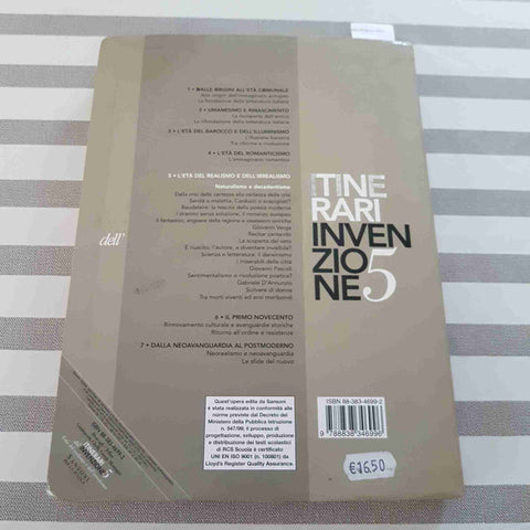 ITINERARI DELL'INVENZIONE 5 realismo irrealismo BRUSCAGLI TELLINI 2004 SANSONI