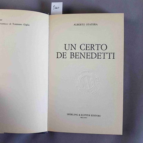 UN CERTO DE BENEDETTI in nome del capitalismo ALBERTO STATERA 1984 SPERLING