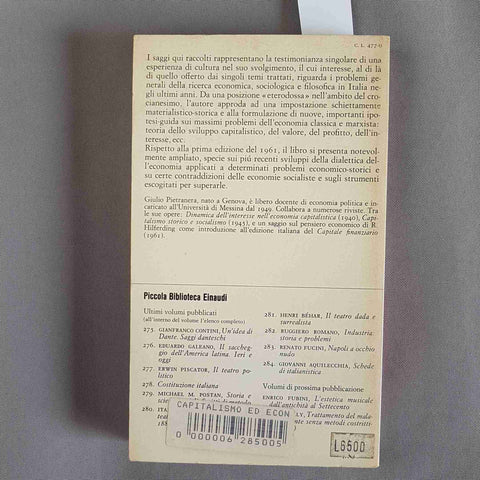 CAPITALISMO ED ECONOMIA Giulio Pietranera 1976 EINAUDI