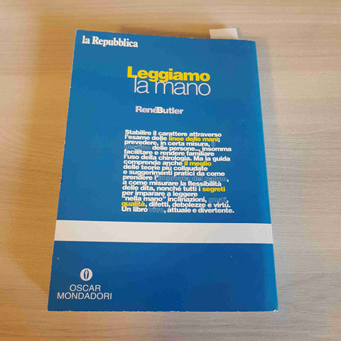 LEGGIAMO LA MANO personalità destino RENE' BUTLER - MONDADORI LA REPUBBLICA