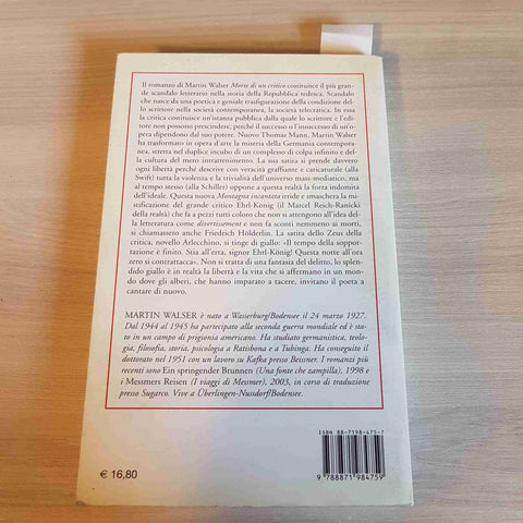 MORTE DI UN CRITICO - MARTIN WALSER - SUGARCO - 2004