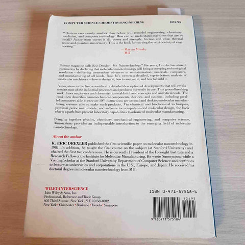 NANOSYSTEMS molecular machinery manufacturing ERIC DREXLER 1992 JOHN WILEY