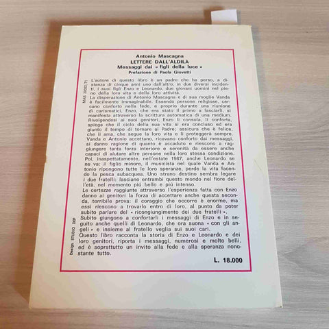 LETTERE DALL'ALDILA' figli della luce ANTONIO MASCAGNA 1989 HERMES EDIZIONI