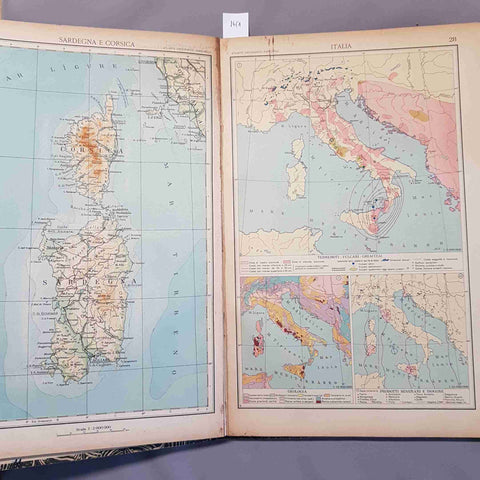 ATLANTE GEOGRAFICO ZANICHELLI ad uso delle scuole 1947 NANGERONI RICCI