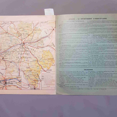 PETITE GEOGRAPHIE DU DEPARTMENT D'INDRE ET LOIRE 1964 MILLET DUPUIS Barcla Tour