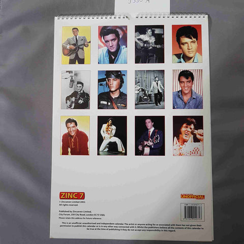 ELVIS PRESLEY CALENDARIO 2003 by ZINCSEVEN CALENDAR VINTAGE THE KING ROCK