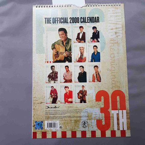 ELVIS PRESLEY CALENDARIO 2008 by DANILO PROMOTIONS CALENDAR VINTAGE THE KING