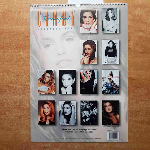 CINDY CRAWFORD CALENDAR 2001 OLIVER BOOKS calendario vintage