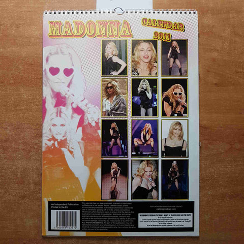 MADONNA CALENDAR 2011 AN INDIPENDENT PUBLICATION calendario vintage