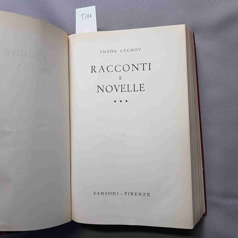 ANTON CECHOV Racconti e novelle 3 SANSONI 1958