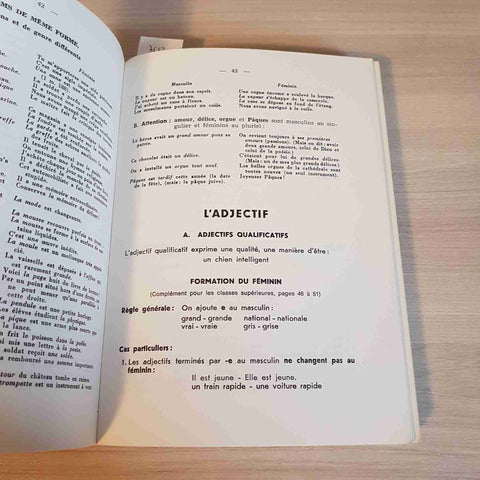 GRAMMAIRE FRANCAISE - LUC DE MEURON Editions Henri Messeiller 1981