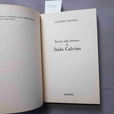 INVITO ALLA LETTURA DI CALVINO Giuseppe Bonura 1974 MURSIA