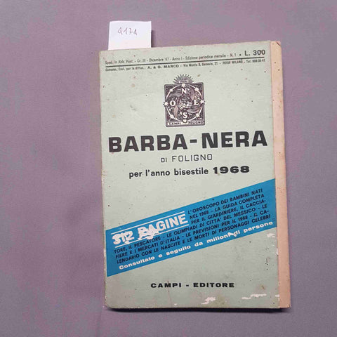 BARBA NERA DI FOLIGNO per l'anno bisestile 1968 CAMPI EDITORE pubblicità epoca