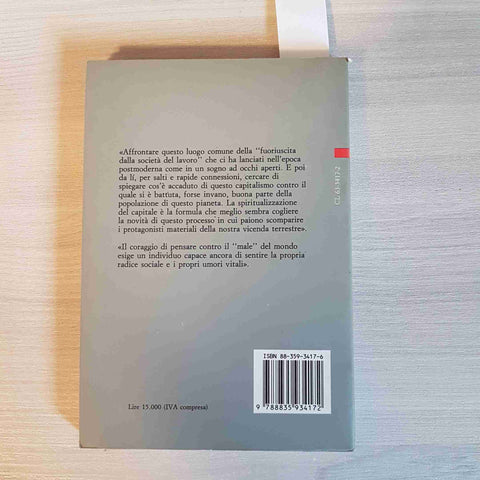 IL CAPITALE COME PURO SPIRITO Pietro Barcellona 1990 EDITORI RIUNITI