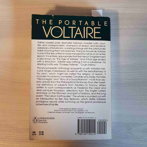 THE PORTABLE VOLTAIRE by BEN RAY REDMAN - PENGUIN BOOKS - 1977