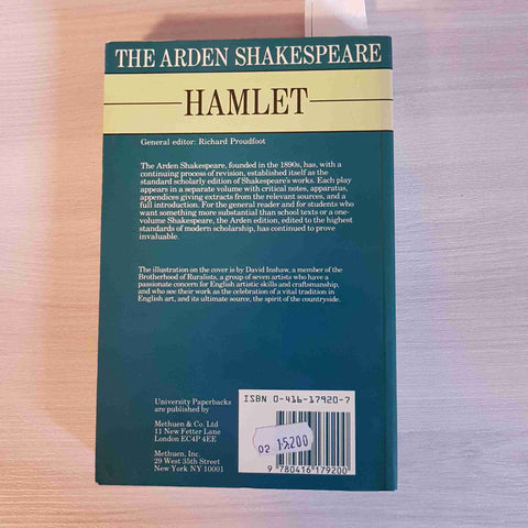 HAMLET - THE ARDEN SHAKESPEARE - METHUEN 1985 edited by Harold Jenkins
