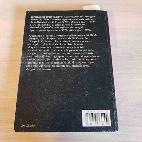 CENTO ANNI DI OLIMPIADI - GIAMPAOLO CARBONETTO - MARISLIO - 1995