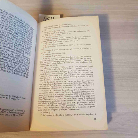 L'UNIONE SOVIETICA E LA CORSA AGLI ARMAMENTI - DAVID HOLLOWAY 1984 IL MULINO