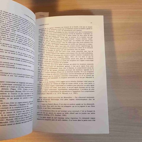 L'UNIVERS ODORANT DE L'ANIMAL stimulations chimiques YVELINE LEROY 1987 BOUBEE