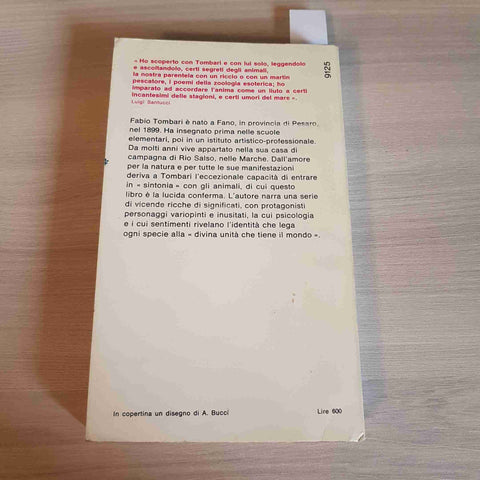 IL LIBRO DEGLI ANIMALI bestiario arguto FABIO TOMBARI - MONDADORI - 1970