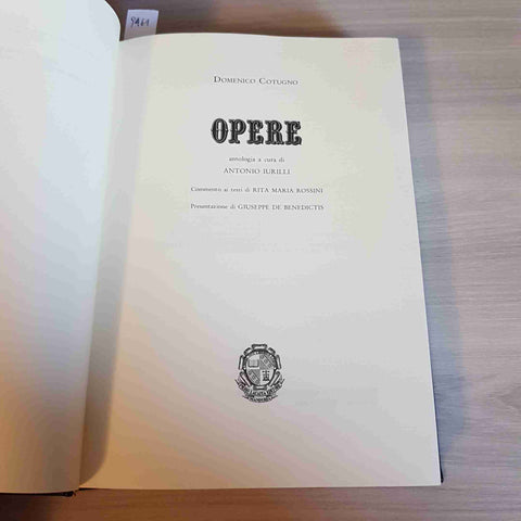 OPERE - DOMENICO COTUGNO - PIERO LACAITA EDITORE - 1986