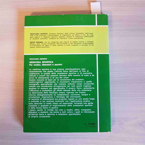 MEDICINA SPORTIVA medici allenatori sportivi WOLFGANG HEIPERTZ 1981 MEDITERRANEE