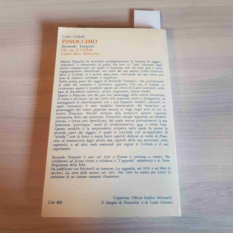 PINOCCHIO - CARLO COLLODI 1972 FELTRINELLI