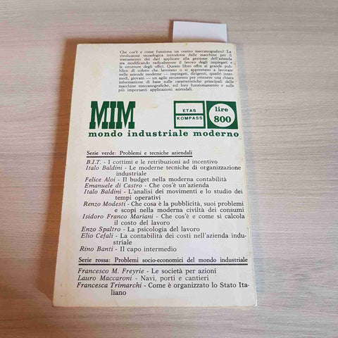 IL CENTRO MECCANOGRAFICO - Michele Amadio ETAS KOMPASS - 1967