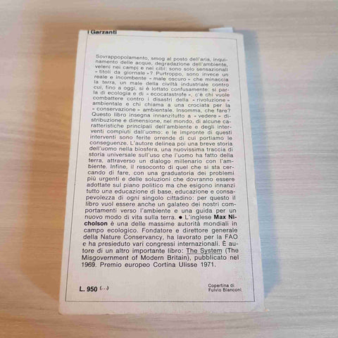 LA RIVOLUZIONE AMBIENTALE ecologia inquinamento smog NICHOLSON 1974 GARZANTI