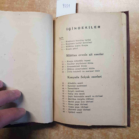 KONYA ESKI ESERLER KILAVUZU Soyman Tongur 1944 YAYAN birinci baski YENI KITABEVI