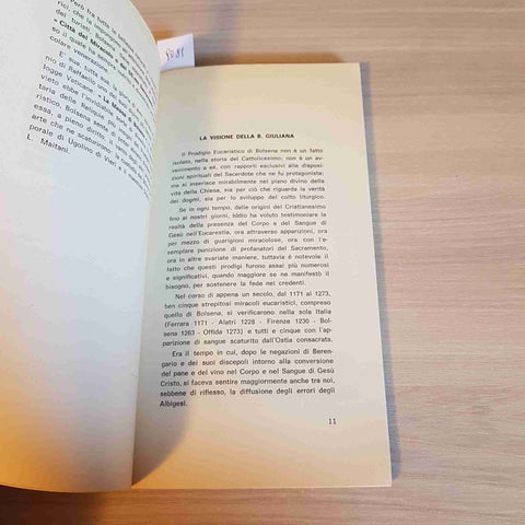 IL MIRACOLO EUCARISTICO DI BOLSENA - ZUCCONI - CECCARELLI 1972 viterbo lago di