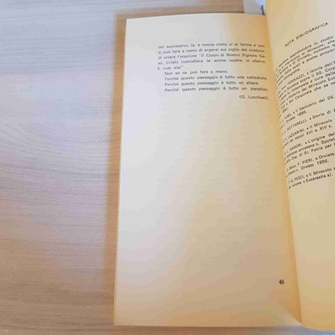 IL MIRACOLO EUCARISTICO DI BOLSENA - ZUCCONI - CECCARELLI 1972 viterbo lago di