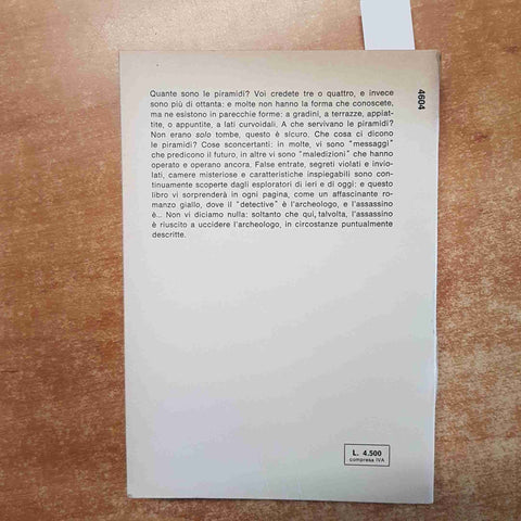 LE DRAMMATICHE PROFEZIE DELLE PIRAMIDI Gianni Cantu' 1977 DE VECCHI misticismo
