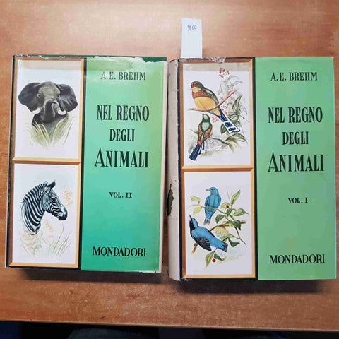 NEL REGNO DEGLI ANIMALI 2 voll. illustrati + cofanetto A.E. BREHM - MONDADORI