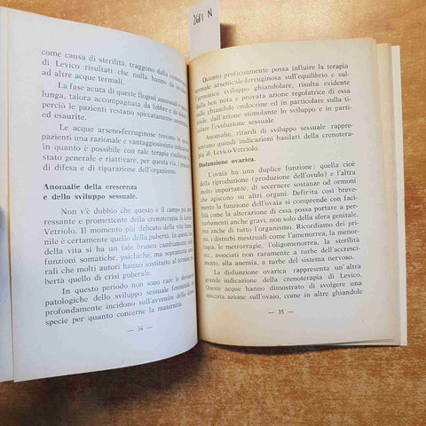 LE ACQUE ARSENICALI FERRUGINOSE DI LEVICO VETRIOLO 1959 dott. CATI guida medica