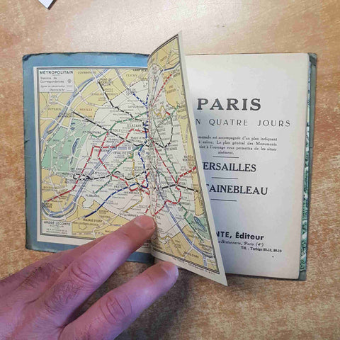 PARIS VU EN QUATRE JOURS Versailles Fontainebleau 1951 LECONTE plan general