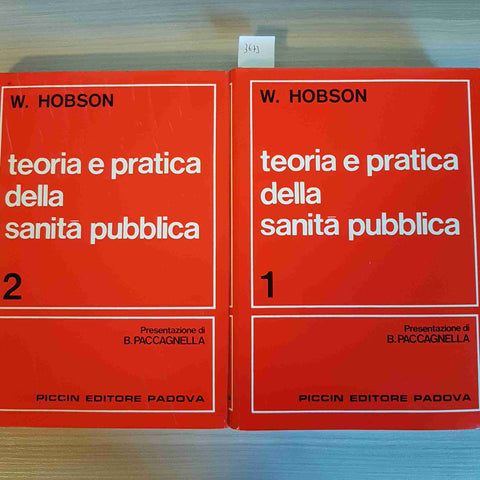 TEORIA E PRATICA DELLA SANITA' PUBBLICA 2 volumi  HOBSON - PICCIN - 1974