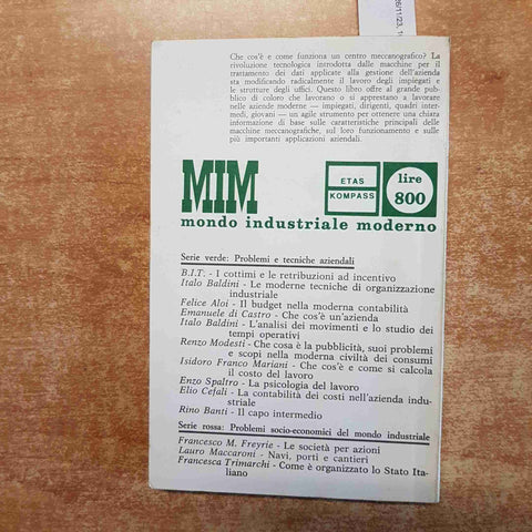 IL CENTRO MECCANOGRAFICO Michele Amadio 1967 ETAS KOMPASS mondo industriale