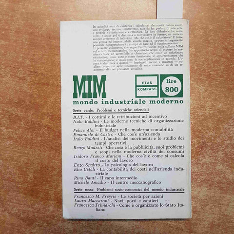 IL CENTRO ELETTRONICO PER L'ELABORAZIONE DEI DATI - Amadio 1968 ETAS KOMPASS
