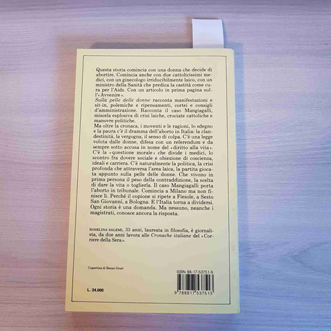 SULLA PELLE DELLE DONNE Mangiagalli aborti medici politici SALEMI 1989 RIZZOLI