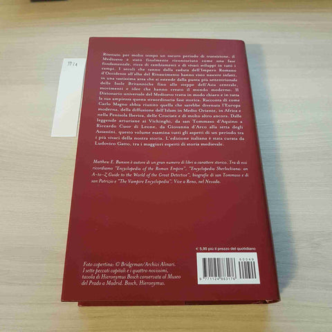 DIZIONARIO UNIVERSALE DEL MEDIOEVO VOL. PRIMO - BUNSON - IL GIORNALE - 2002