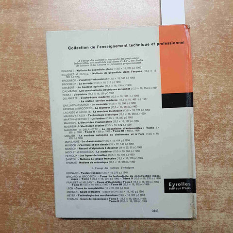 PRECIS D'ELECTRICITE' tome 1 COURANT CONTINU Fraudet Milsant 1960 EYROLLES ED.