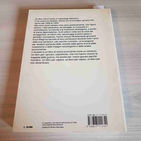 LA SECONDA GUERRA MONDIALE PARLANO I PROTAGONISTI - ENZO BIAGI - BUR RIZZOLI