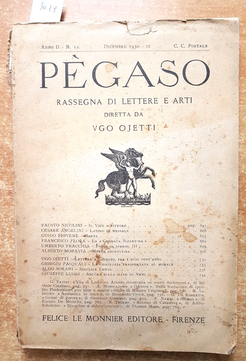 PEGASO Rassegna di lettere e arti UGO OJETTI anno II n. 12 dicembre 1930 (5