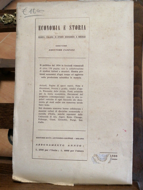 CAROSELLI - CRITICA ALLA MEZZADRIA DI UN VESCOVO DEL '700 GIUFFRE' 1963 (