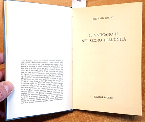 IL VATICANO II NEL SEGNO DELL'UNITË - B. H€RING - 1963 - EDIZIONI PAOLINE