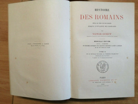 HISTOIRE DES ROMAINS - VICTOR DURUY- 1879/1880 - HACHETTE - 2 VOLUMI - (535