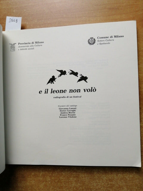 E il leone non vol - radiografia di un festival 1987 CINEMA FELLINI VITTI(